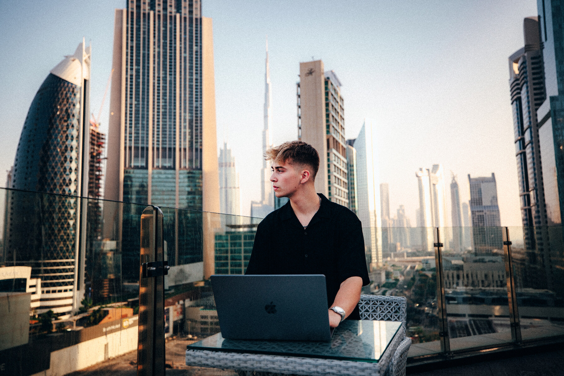 Malakai Barclay working in Dubai